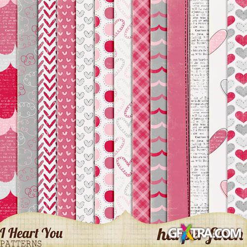 I Heart You Photoshop Pattern Textures