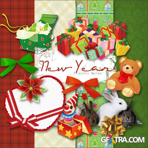 Scrap-set - New Year MIX Atributes And Papers