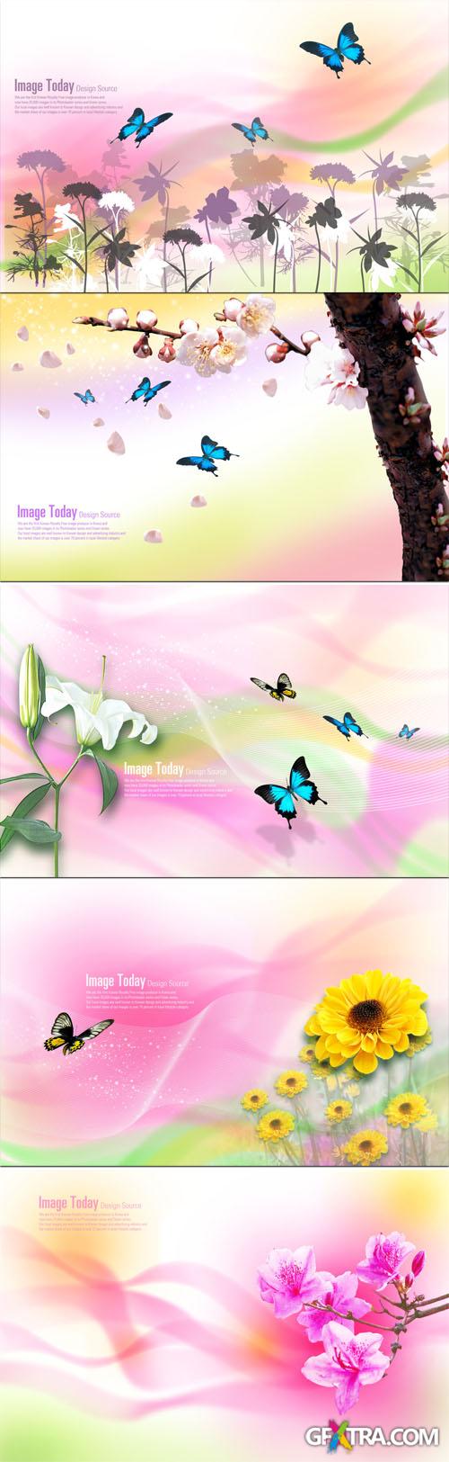 Spring Floral PSD Backgrounds