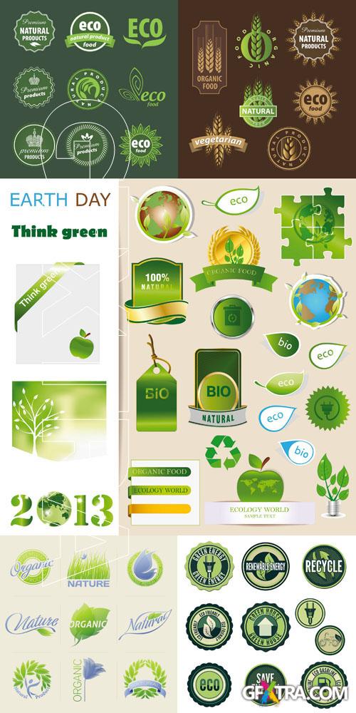 ECO, BIO, Natural & Organic Vector Labels Set #3