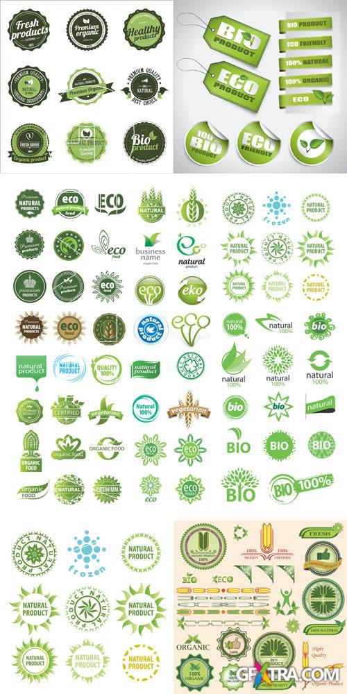 ECO, BIO, Natural & Organic Vector Labels Set #5