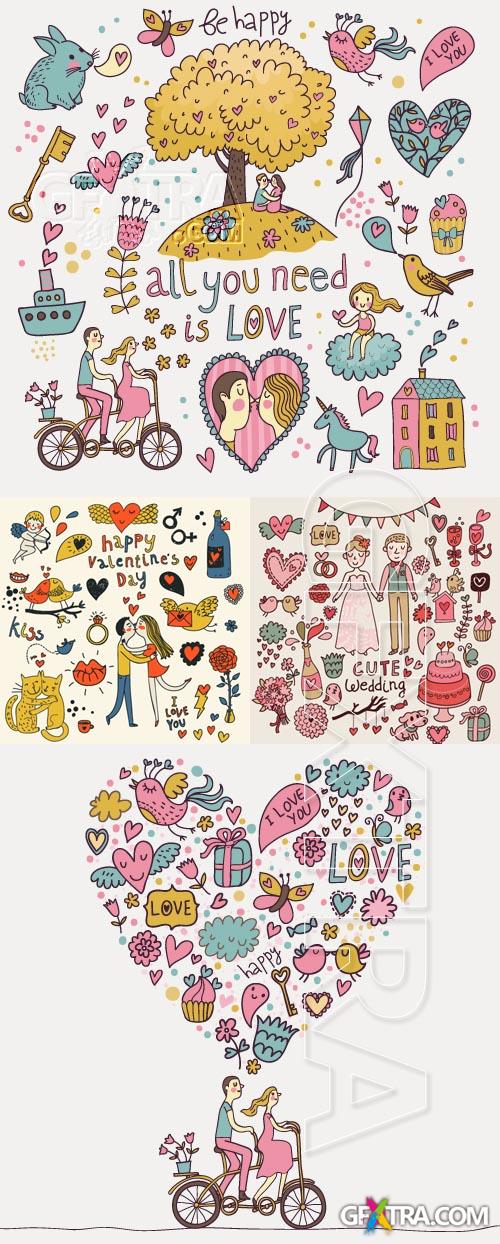 Romantic cartoon love background