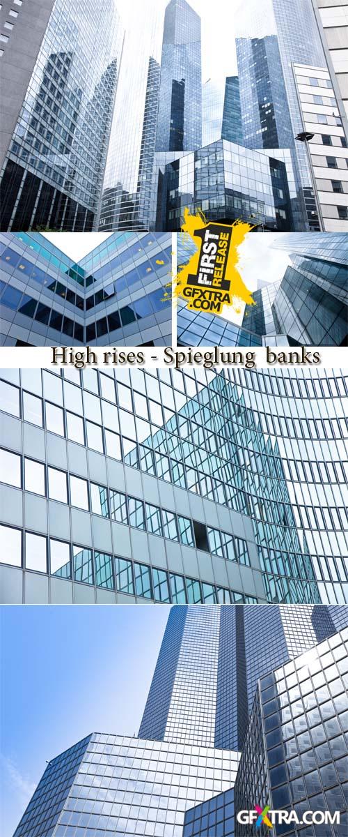 Stock Photo: High rises - Spieglung banks