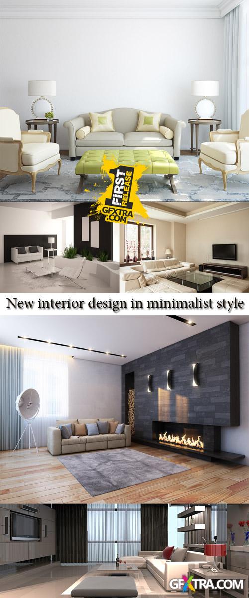 Stock Photo: New interior design in minimalist style