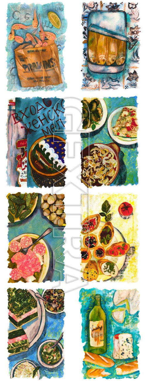 ArtVille Illustrations IL108 Traveling Gourmet