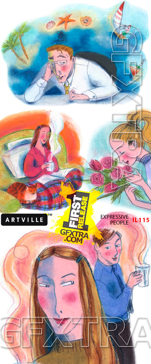 ArtVille Illustrations IL115 Expressive People