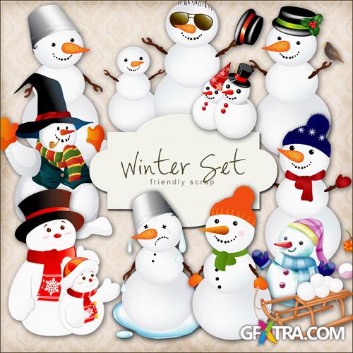 Scrap-kit - Winter Set - Snowman PNG Images