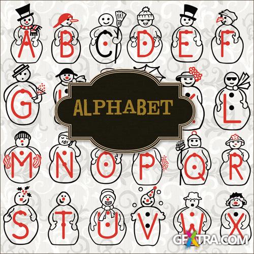 Scrap-kit - Snowman Alphabet