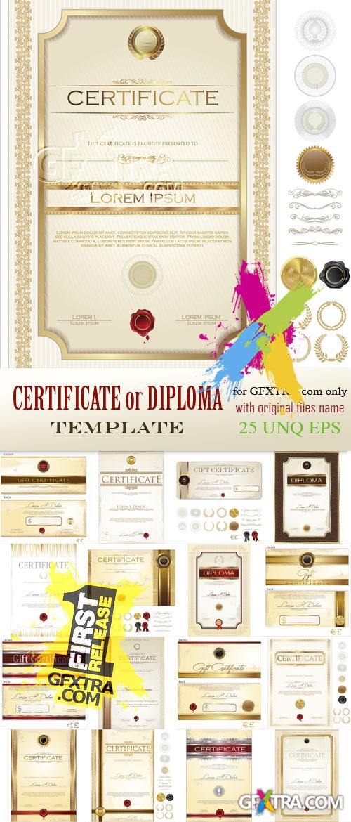 Certificate or diploma template, 25xEPS