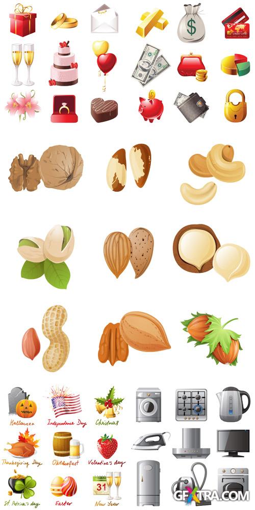 Objects, Elements and Food - Vector Set #2