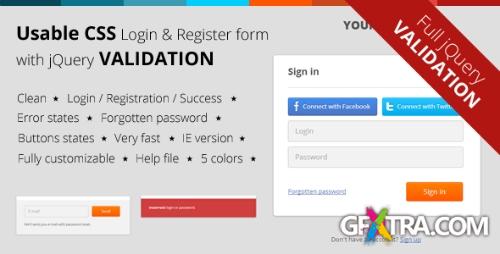 CodeCanyon - CSS Login & Register Form with jQuery Validation