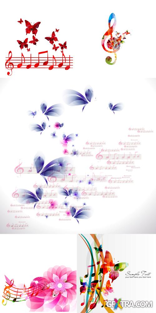 Musical Backgrounds Vector Set #1