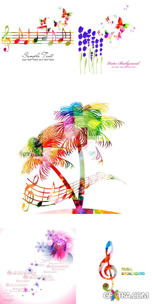 Musical Backgrounds Vector Set #3