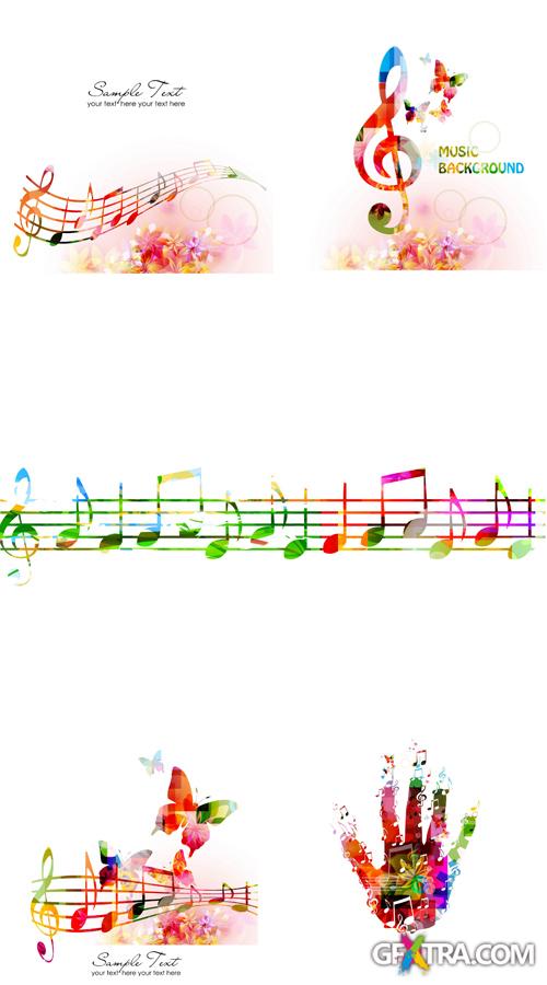 Musical Backgrounds Vector Set #5