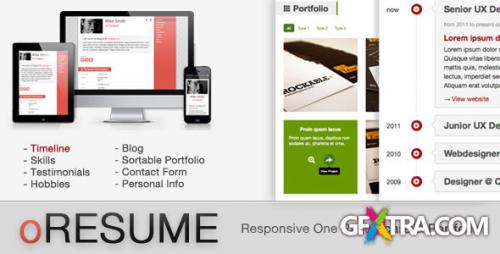 ThemeForest - oRESUME - Responsive Vcard & Portfolio