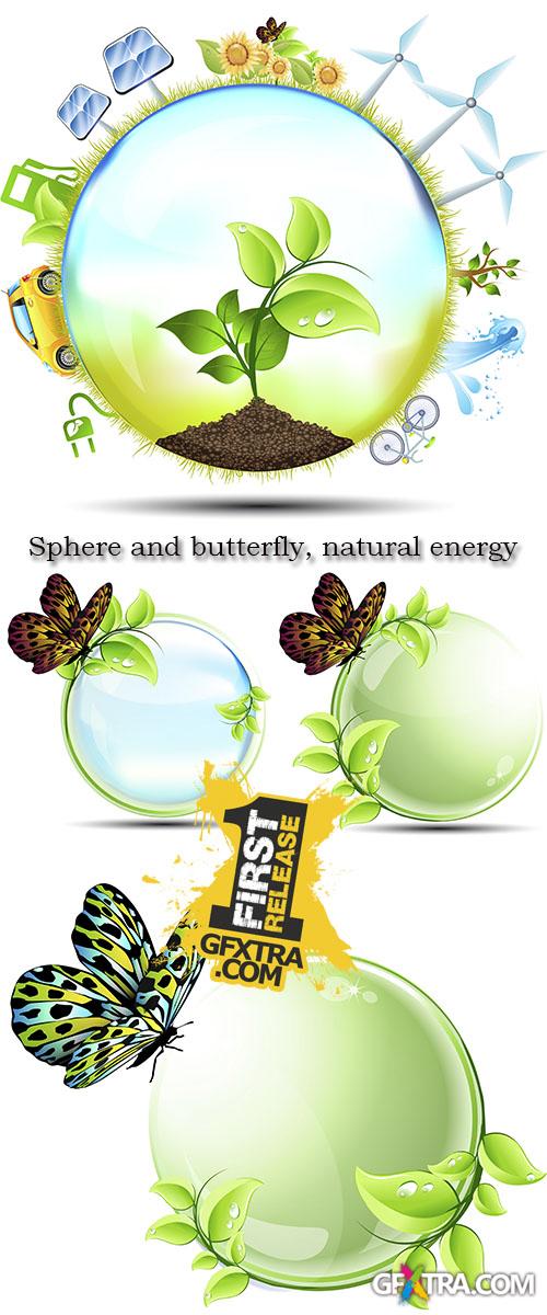 Stock: Sphere and butterfly, natural energy