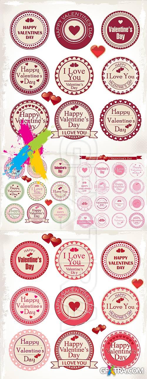 Stock vector - Valentine stickers vector