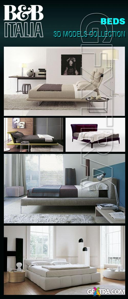 B&B Italia Furnitures - Beds 3D Model Collection