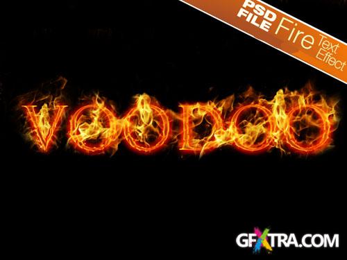 Fire Text Effect PSD Template