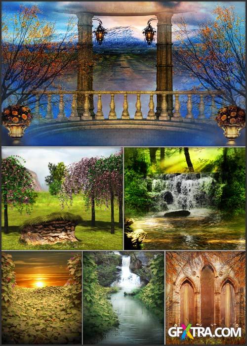 Collection of backgrounds for collages 7