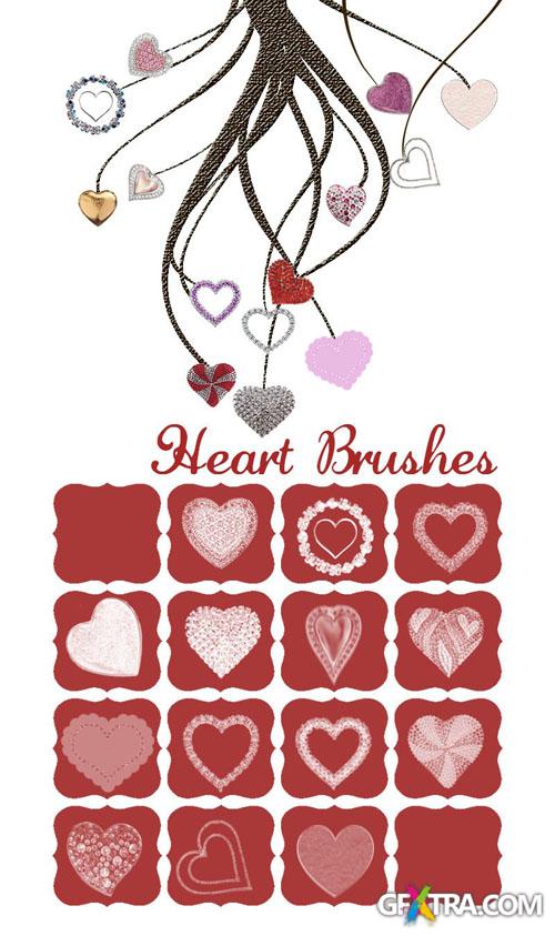 14 Heart Photoshop Brushes and Cutouts