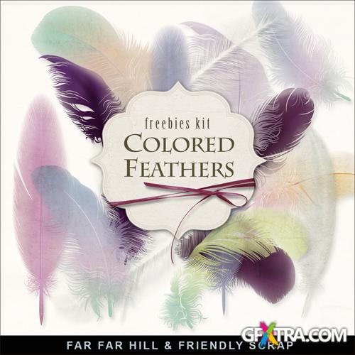 Scrap-kit - Colored Feathers