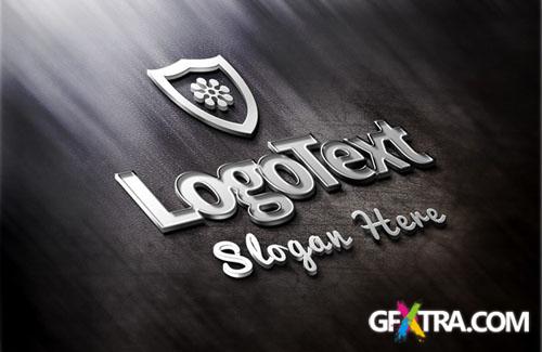 Elegant Metallic Logo Mockup PSD Template