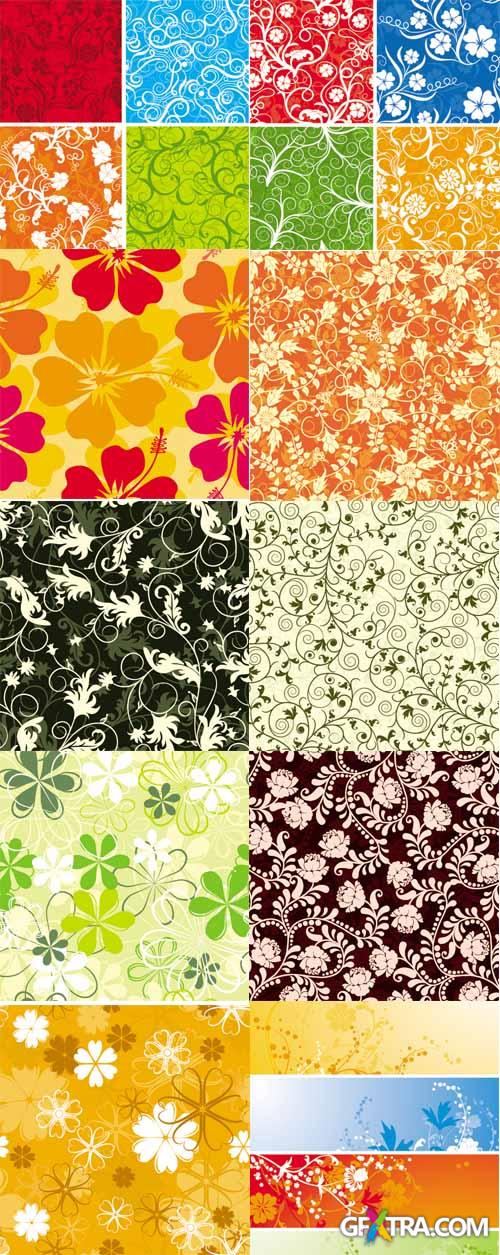 11 Floral Vector Patterns Collection