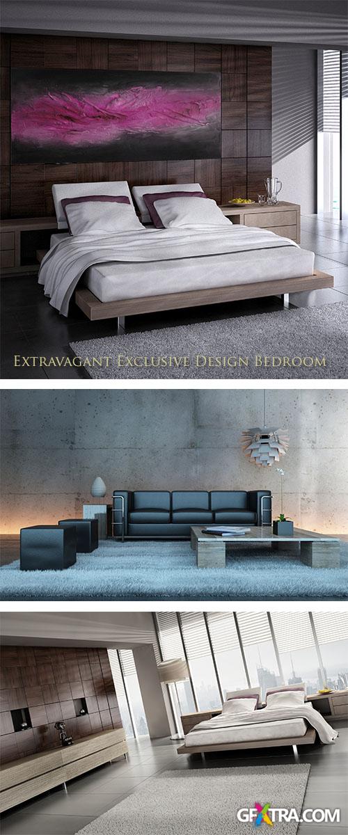 Stock Photo: Extravagant Exclusive Design Bedroom