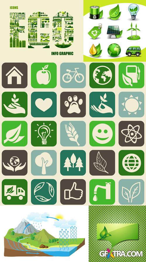 Green, Bio, Organic, Ecological Symbols and Elements #2