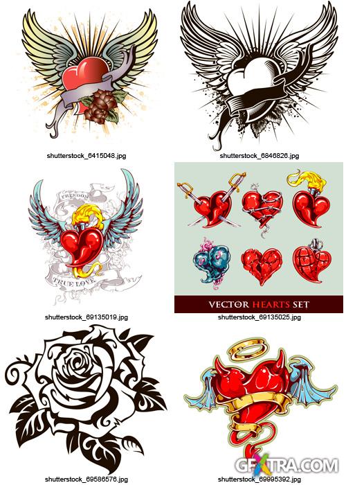 Amazing SS - Heart Tattoos, 25xEPS