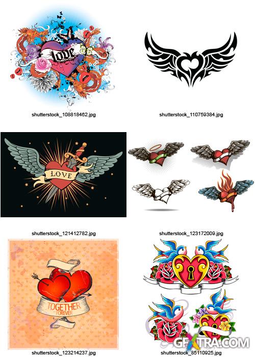 Amazing SS - Heart Tattoos, 25xEPS