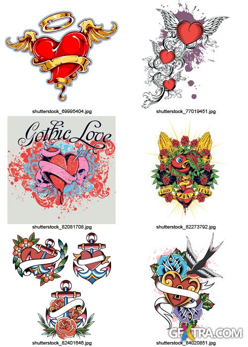 Amazing SS - Heart Tattoos, 25xEPS