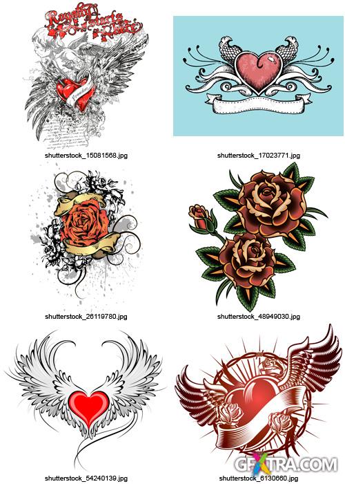 Amazing SS - Heart Tattoos, 25xEPS