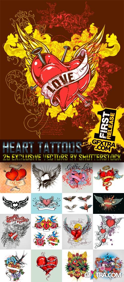 Amazing SS - Heart Tattoos, 25xEPS