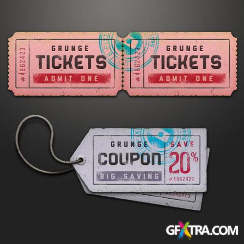 Ticket Coupon Sale Tag PSD Template