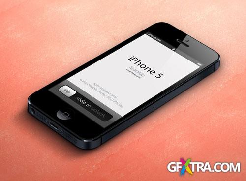 3D iPhone 5 Vector Mockup PSD Template #1