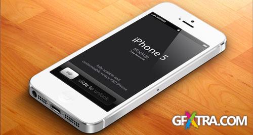 3D iPhone 5 Vector Mockup PSD Template #2