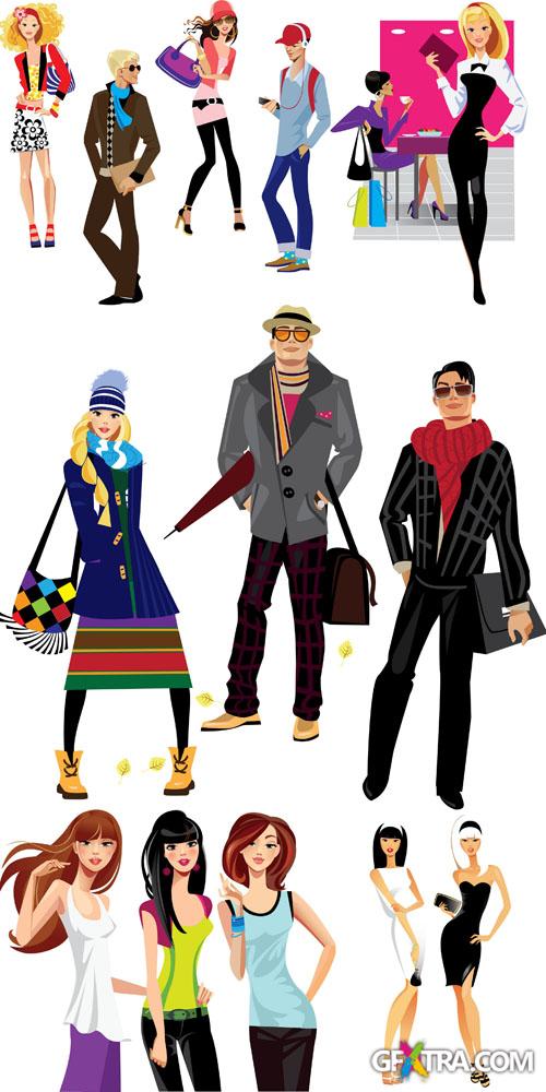 Fashion and Style Vector People Set #10