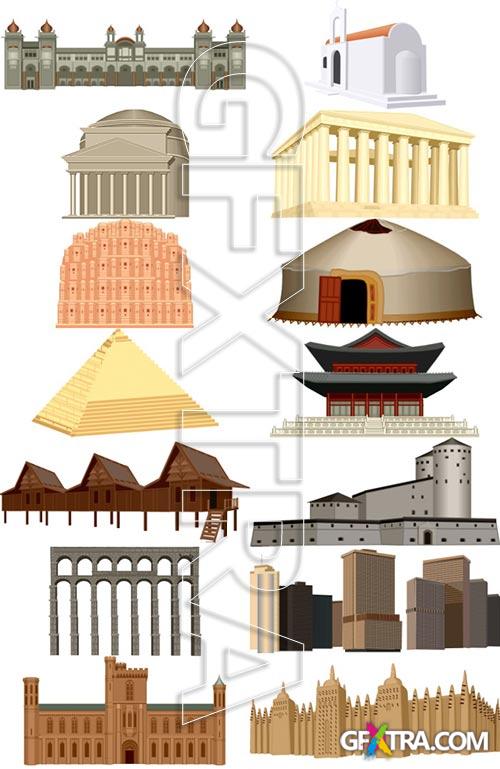 100 Historical Buildings in Vectors! 100xAI