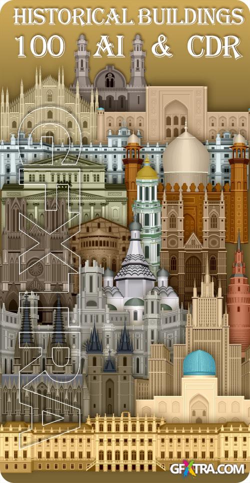 100 Historical Buildings in Vectors! 100xAI