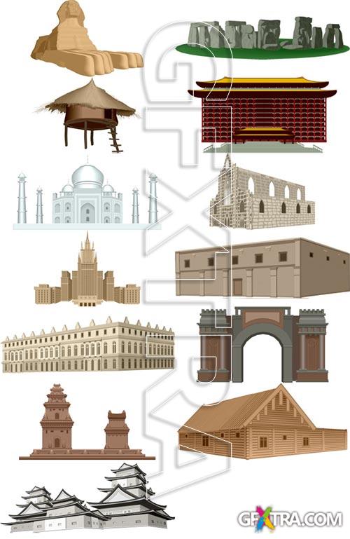 100 Historical Buildings in Vectors! 100xAI