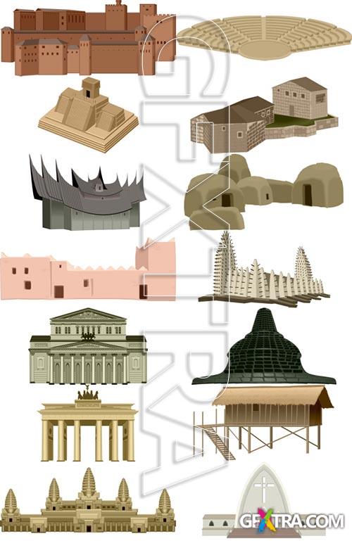 100 Historical Buildings in Vectors! 100xAI