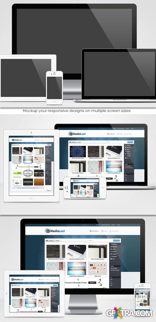 MediaLoot - Responsive Design Mock-up Pack