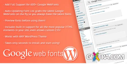 CodeCanyon - Google Web Fonts for WordPress