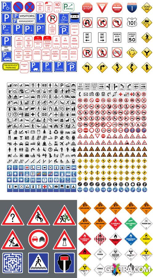 Road Signs & Symbols Vector Set #4