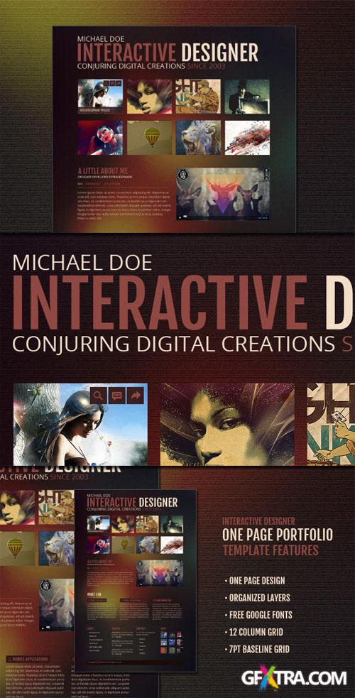 WeGraphics - Interactive Designer ? One Page Portfolio PSD Template