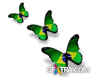 Butterfly and country flags - 25x JPEGs