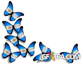 Butterfly and country flags - 25x JPEGs