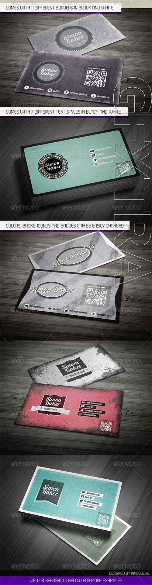 GraphicRiver - Create Your Own Retro Business Cards Kit